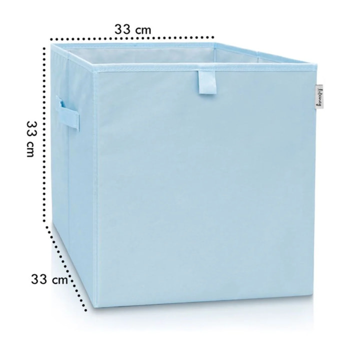 Boîte de rangement coloris bleu clair, compatible avec l'étagère IKEA KALLAX Lifeney