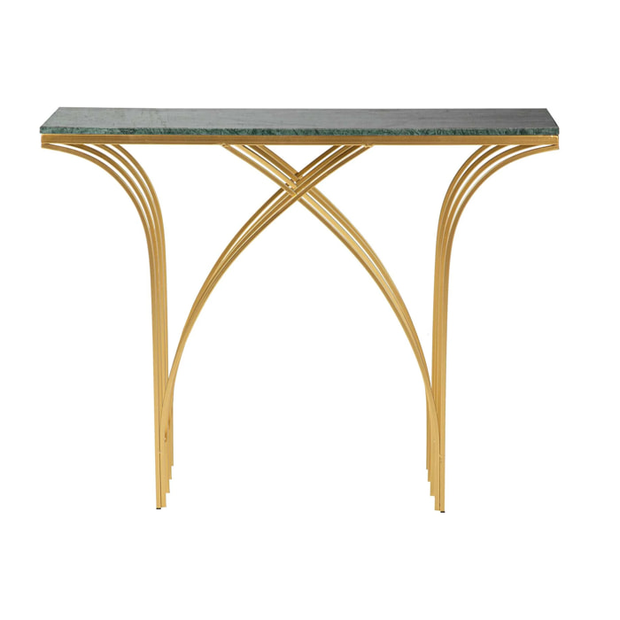 Consola Metal Mármol Verde 104x30x79 Cm