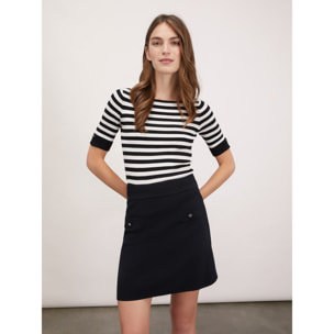 Motivi - Jersey slim de canalé - Negro