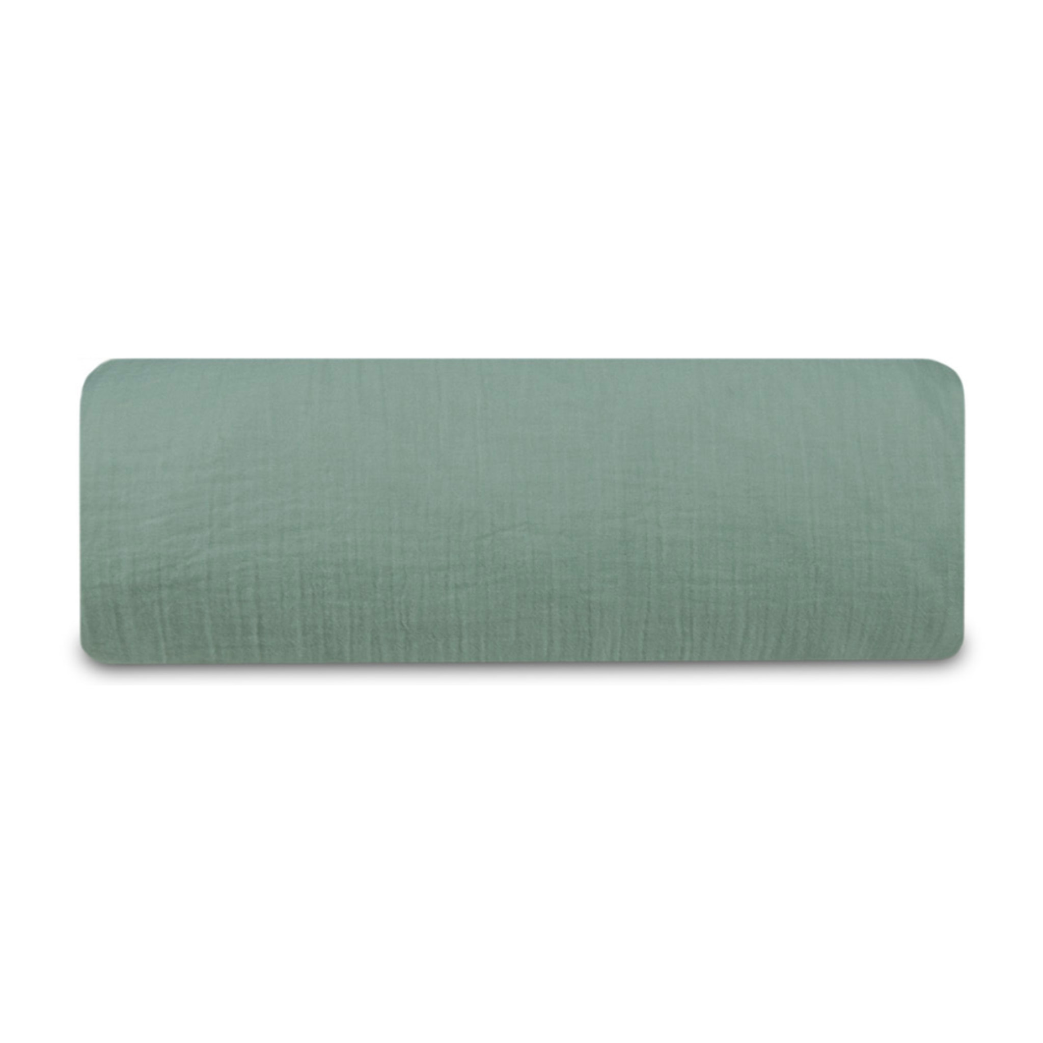 Drap-housse gaze de coton vert sauge - LOUISE