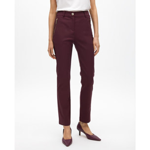 Pantaloni con tasche con zip in tessuto elastico