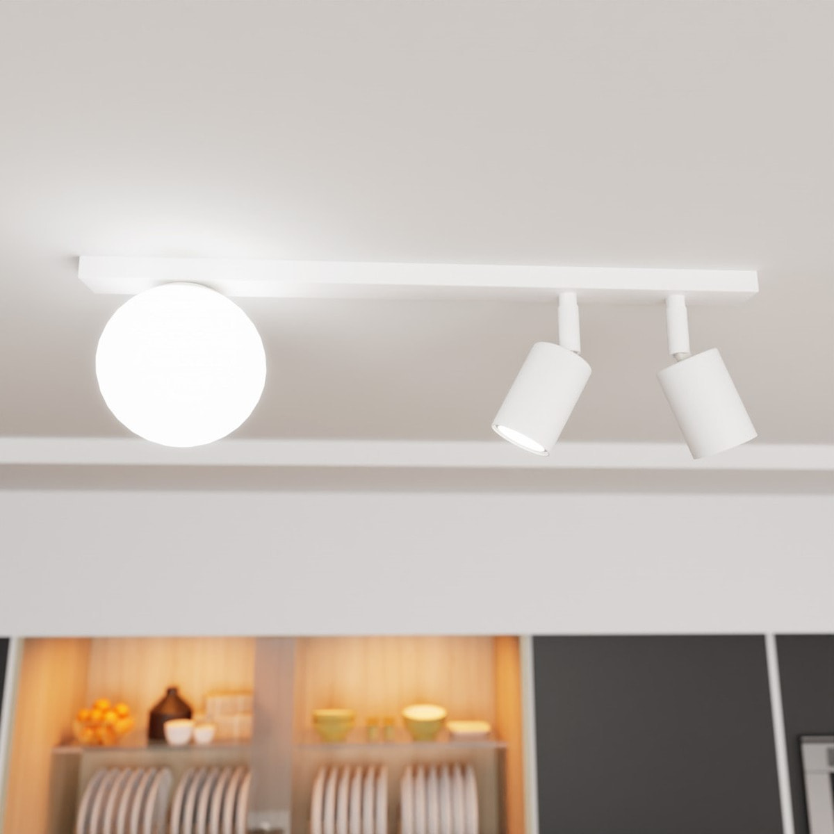 Faretto da soffitto Baster in acciaio bianco opaco