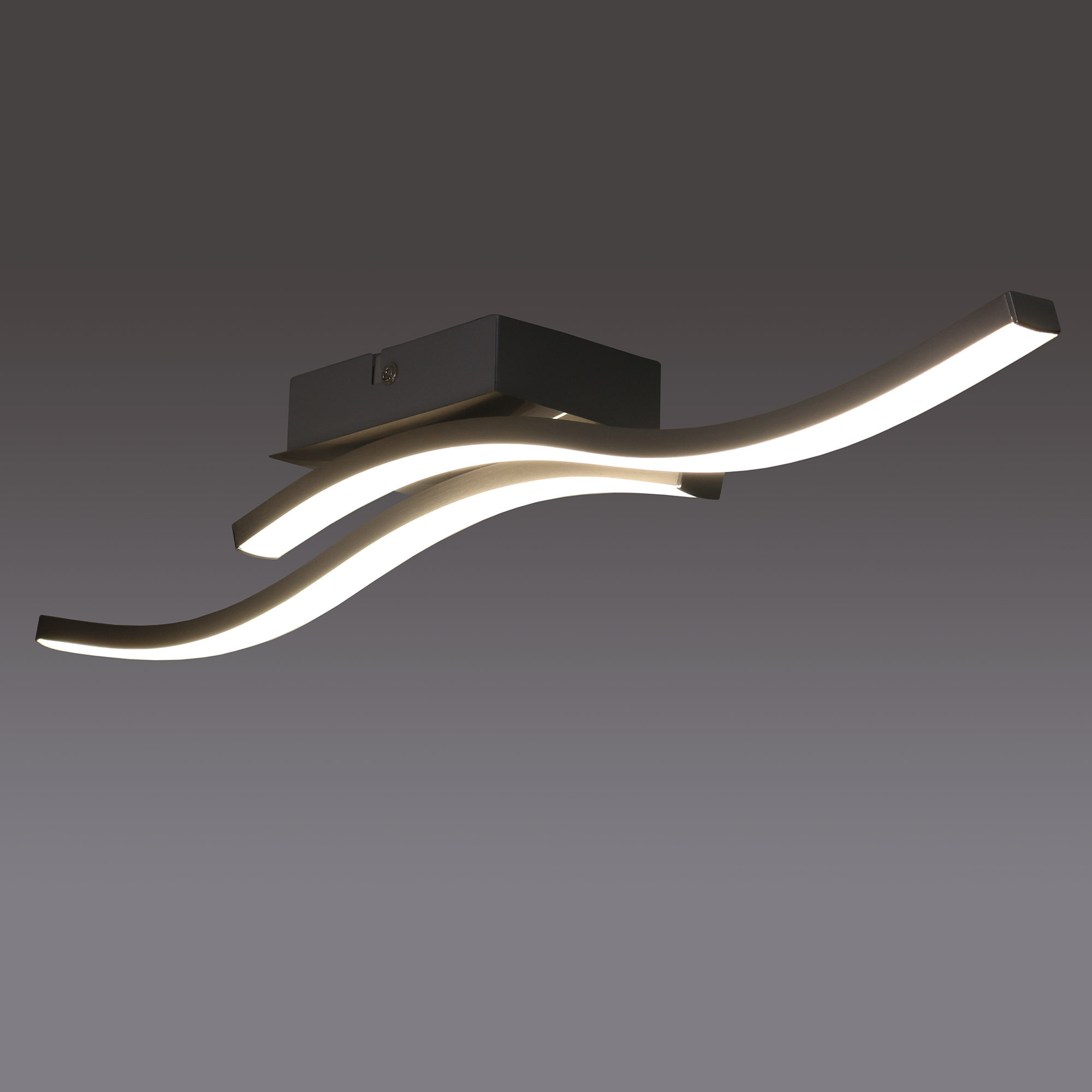 Forlight Plafón Rippe LED 9W Blanco Neutro 4000K On-Off Níquel Satinado, Blanco Opal Iluminación LED de Bajo Consumo