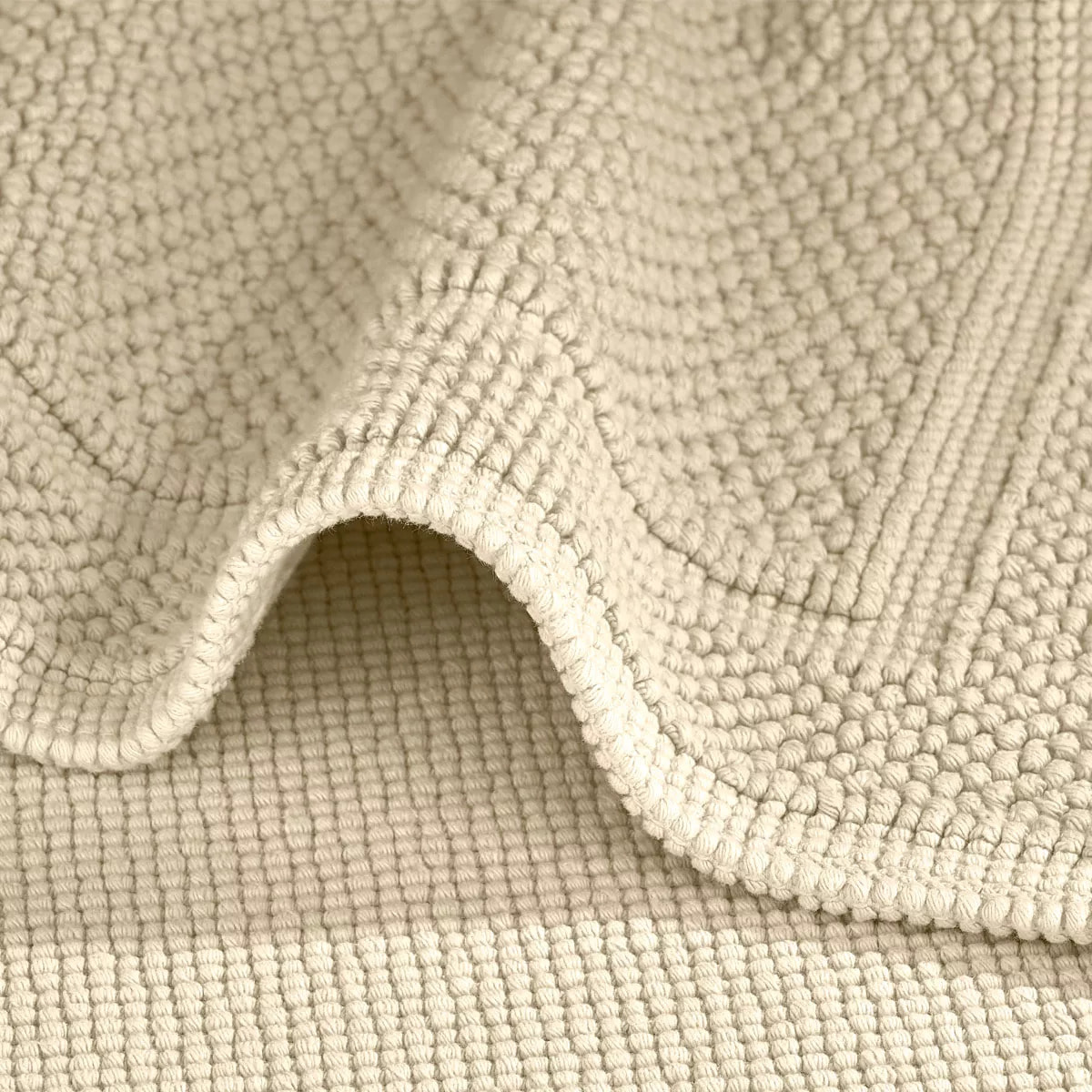 Tapis de bain pur coton 1700 g/m² uni beige Antica lin