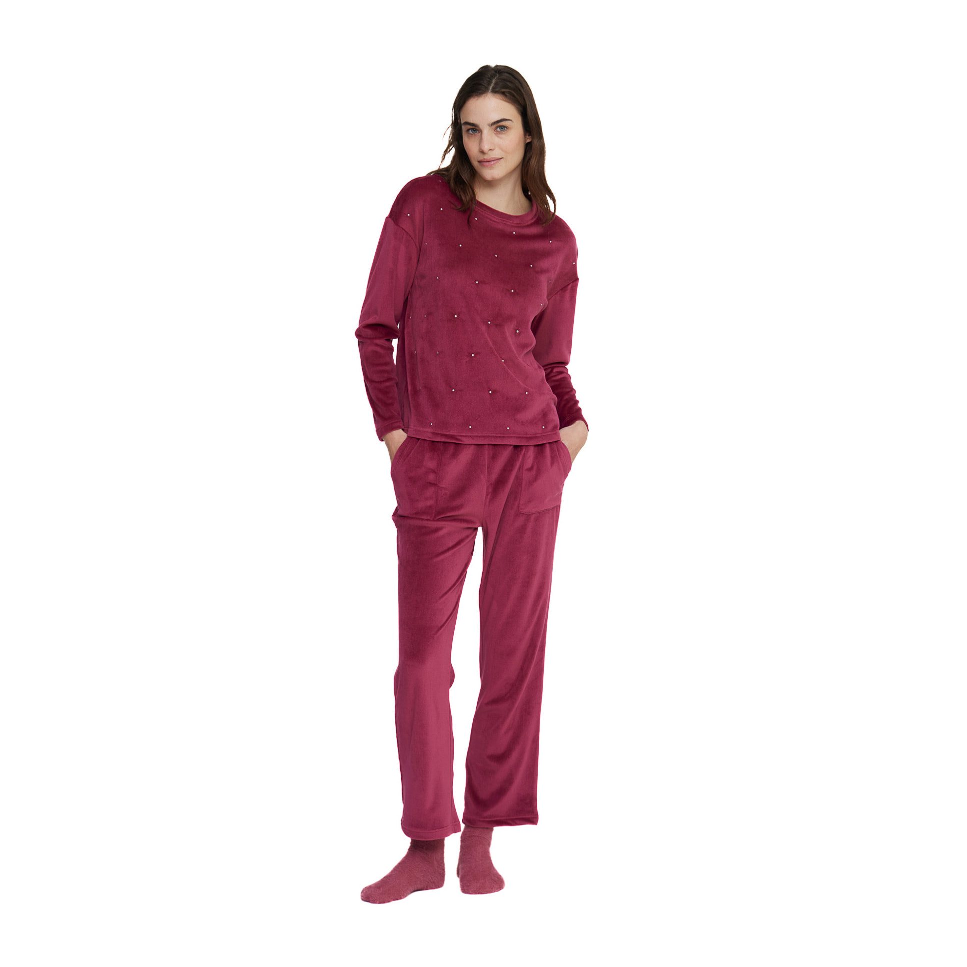 Completo donna nina in ciniglia felpata girocollo Noidinotte