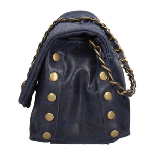 Borsa a tracolla da donna Made in Italy - Modello Floralia Lux - Pelle scamosciata - 25.0 x 15.0 x 11.0 cm