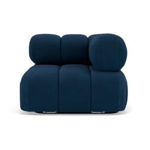 Ruby - module d'assise d'angle droit en velours texturé - Bleu