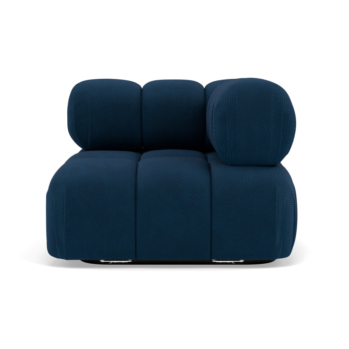 Ruby - module d'assise d'angle droit en velours texturé - Bleu