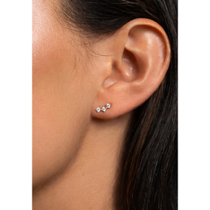 Orecchino Singolo Triple Spark in Argento