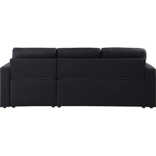 Canapé d'angle convertible/ réversible "Alain" - 221 x 145 x 85 cm - 3 places - Noir