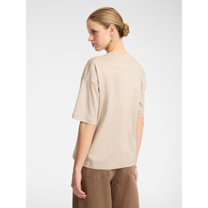Elena Mirò - Camiseta con aplicaciones - Beige
