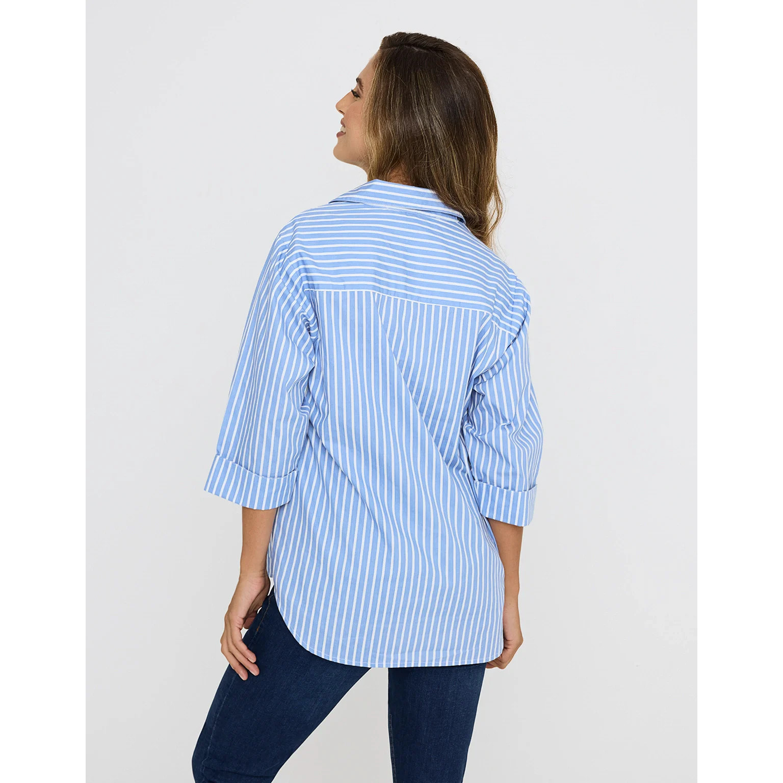 Camisa Oversize Azul Rayas - Lospine