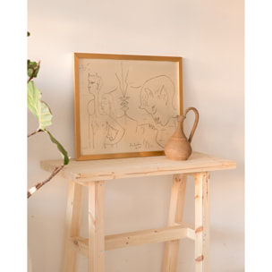 Console en bois massif couleur naturel de 100x80cm Hauteur: 80 Longueur: 100 Largeur: 35