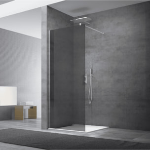 Paroi de douche à l'italienne 107x200cm Walk-in, verre fumé (WI110KS)