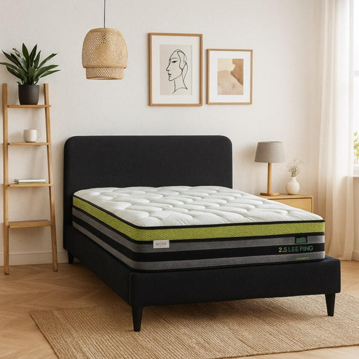 Matelas Bi-Confort | 2 côtés : souple & ferme | Mémoire de forme & ressorts | 29 cm