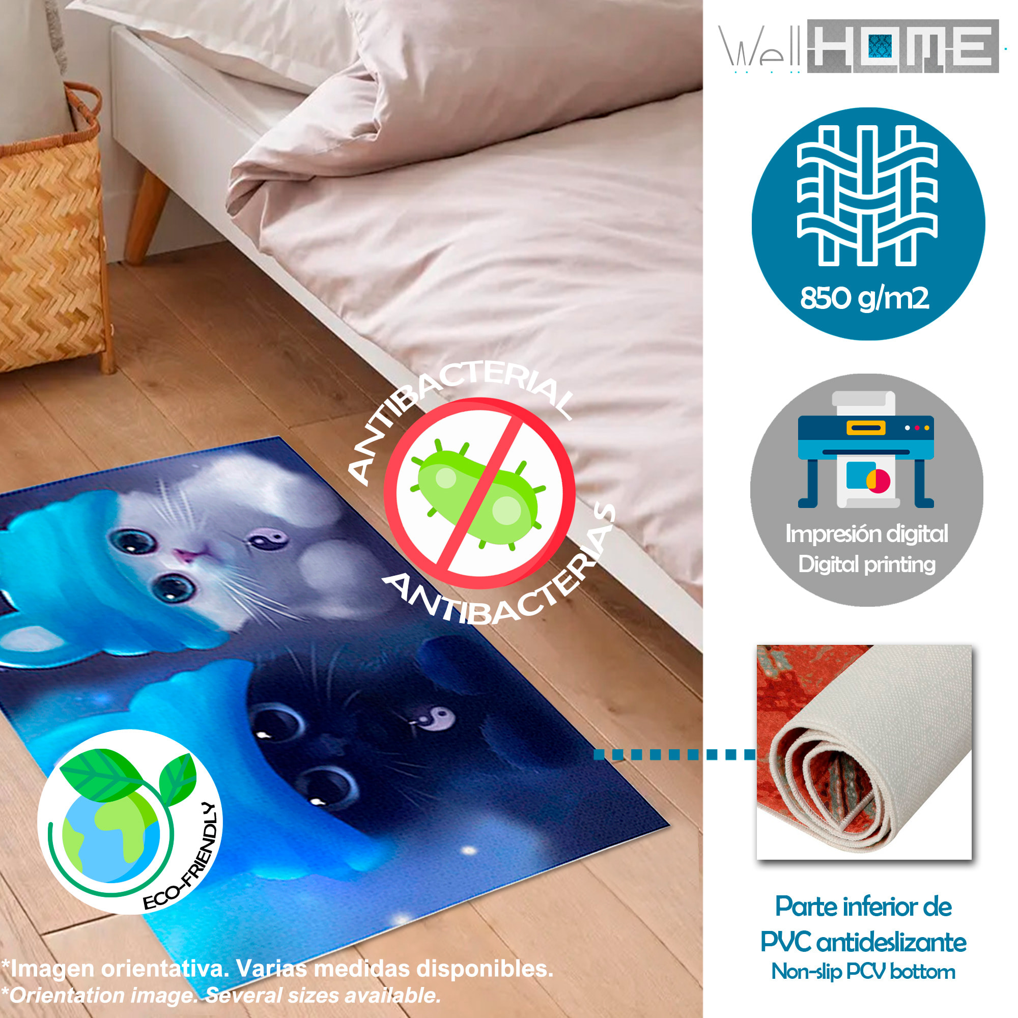 Alfombra infantil de Poliester estampada 160 x 230cm