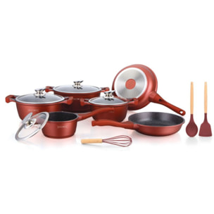 Batterie de cuisine 13 pièces Bordeaux Royalty Line RLBS1010M-BUR