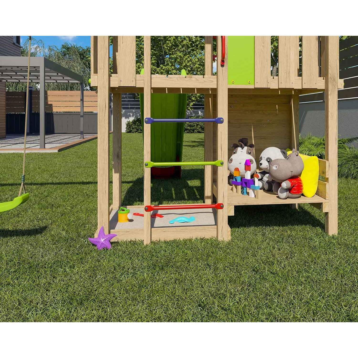 Aire de jeux bois 2,20 m UTOPIA XPRESSION - 10 enfants