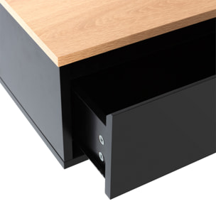 Mesita de noche flotante Desi 1 cajón color Negro/Roble