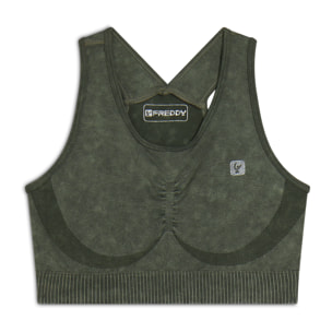 Top sportivo seamless ice wash con spalline incrociate