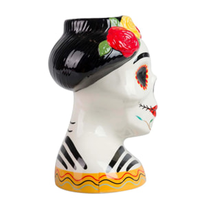 Maceta Ceramica Calavera Mexicana 17x14x22 Cm