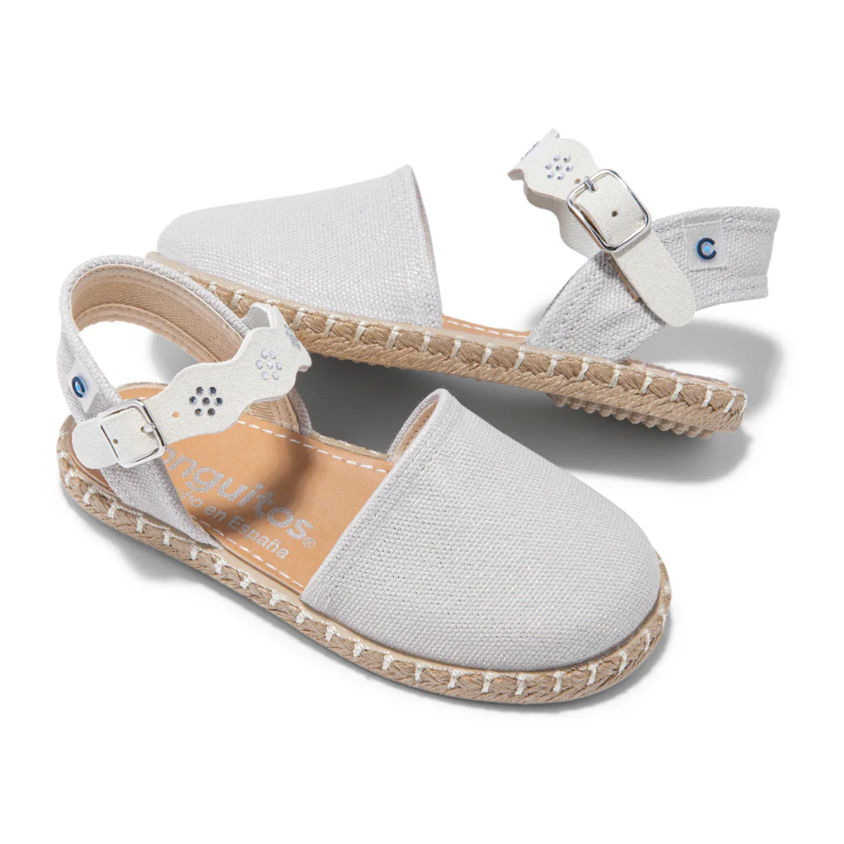 Conguitos - Sandali estivi in juta con zeppa per ragazza comodi
