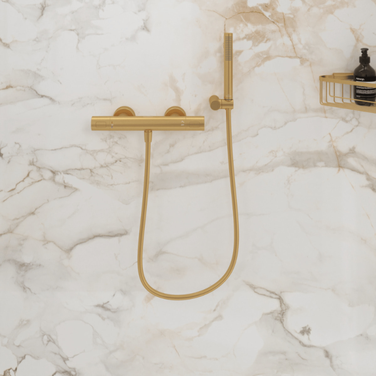 Flexible de douche Universal 160 cm Or brossé