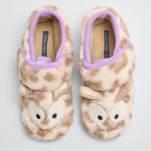 Pantofole per neonato a forma di giraffa con velcro