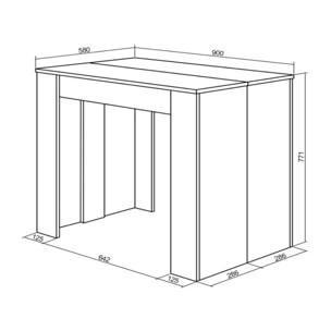 Mesa consola extensible Épsilon Gris cemento