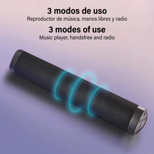 Altoparlante soundbar A500 Bluetooth 5.0, 2 altoparlanti frontali. Ingresso USB, scheda micro SD e jack 3.5. FM Radio.