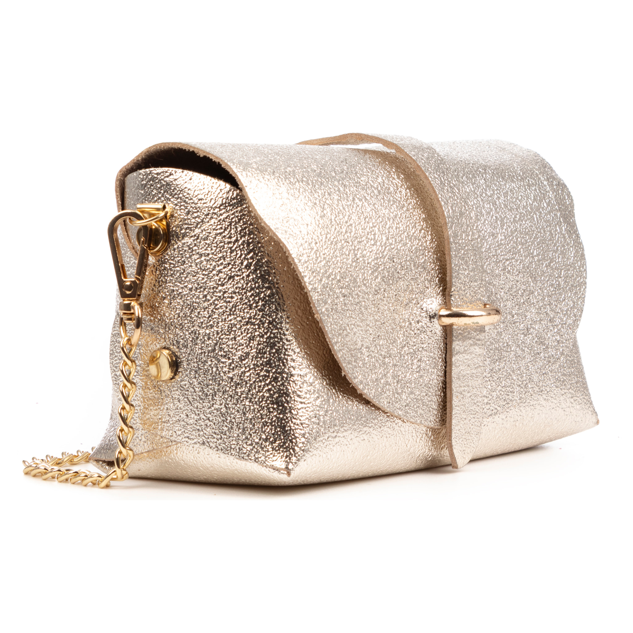 Aurora Bolso bandolera Mujer. Piel auténtica Gamuza lacado texturizado brillante.