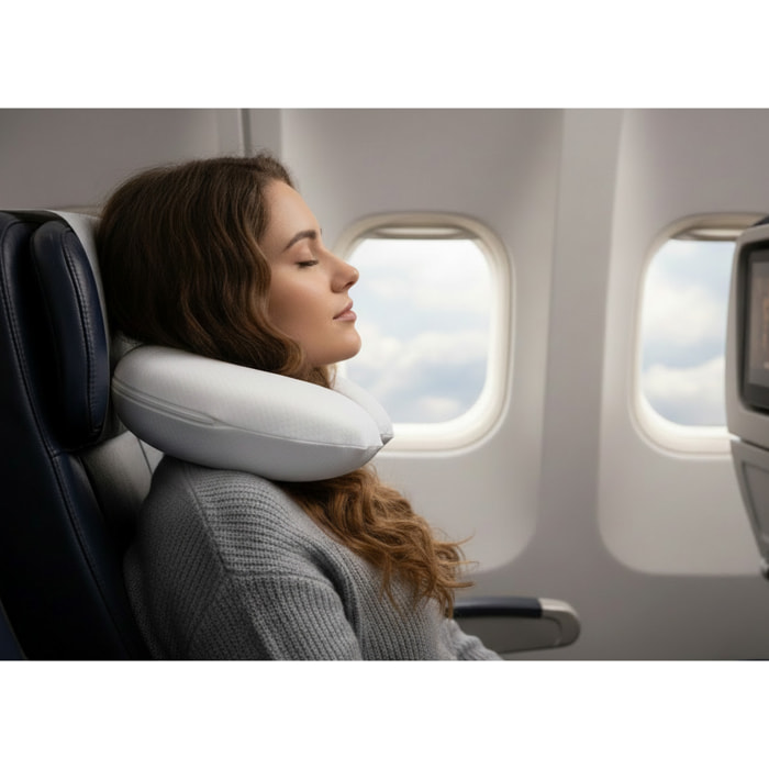 Collare da Viaggio in Memory Foam – Supporto Cervicale Ergonomico per Aereo, Auto e Relax