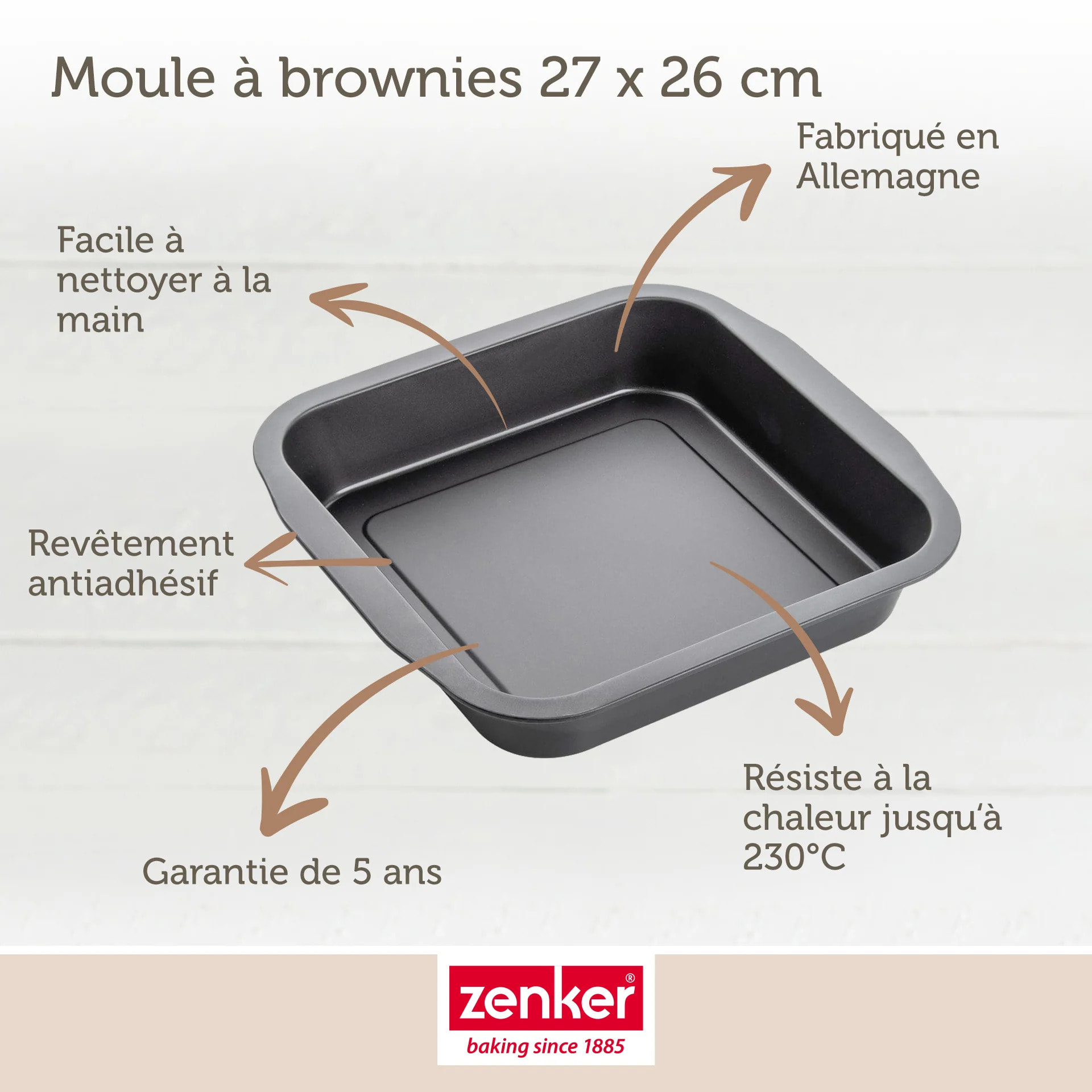 Ensemble de 2 Moules à brownie 27 x 26 cm Zenker Special Creative