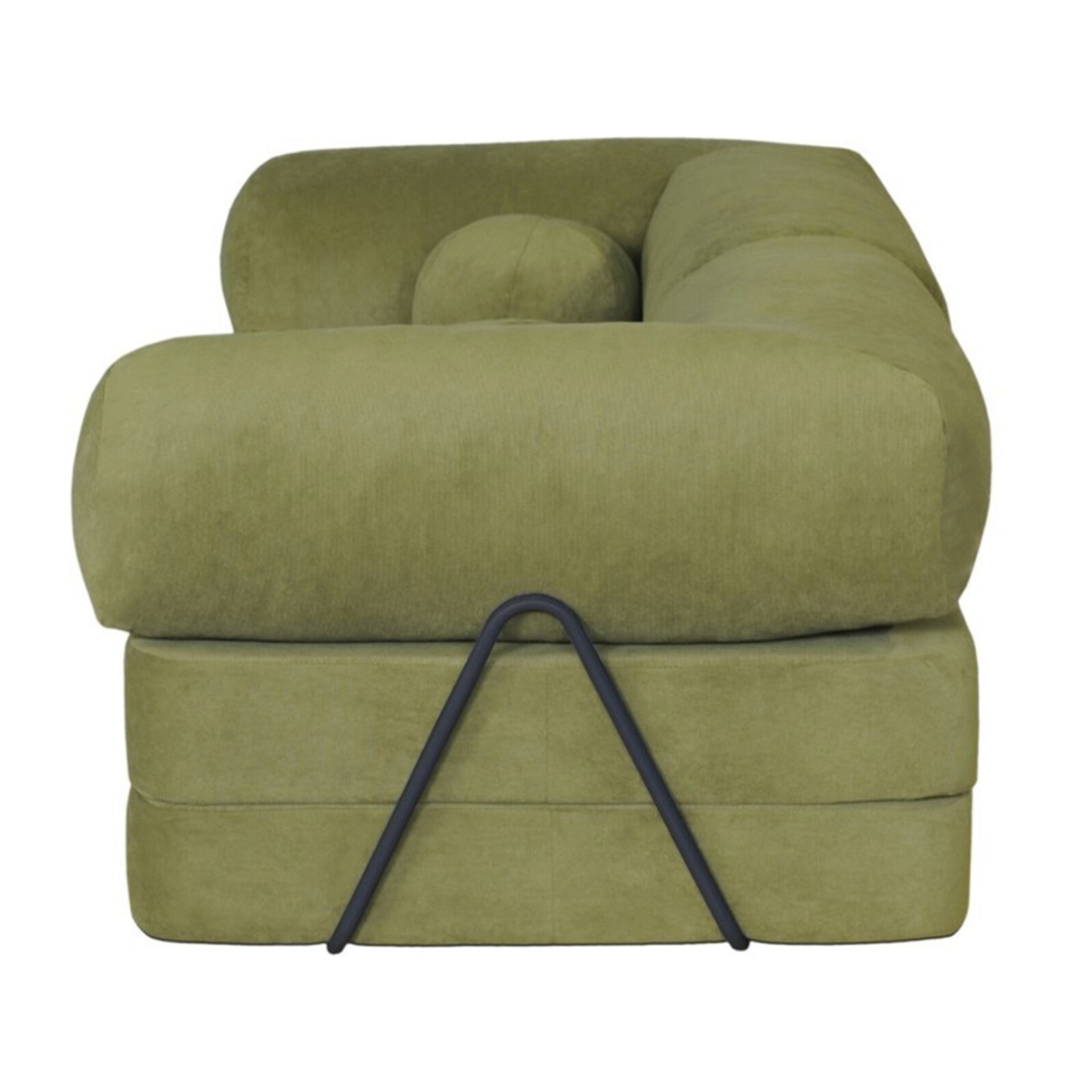 Nebula - Canapé 3 places convertible en velours texturé - Vert Kaki