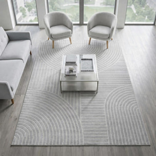 Tapis salon et chambre tissé motif géométrique SUDU