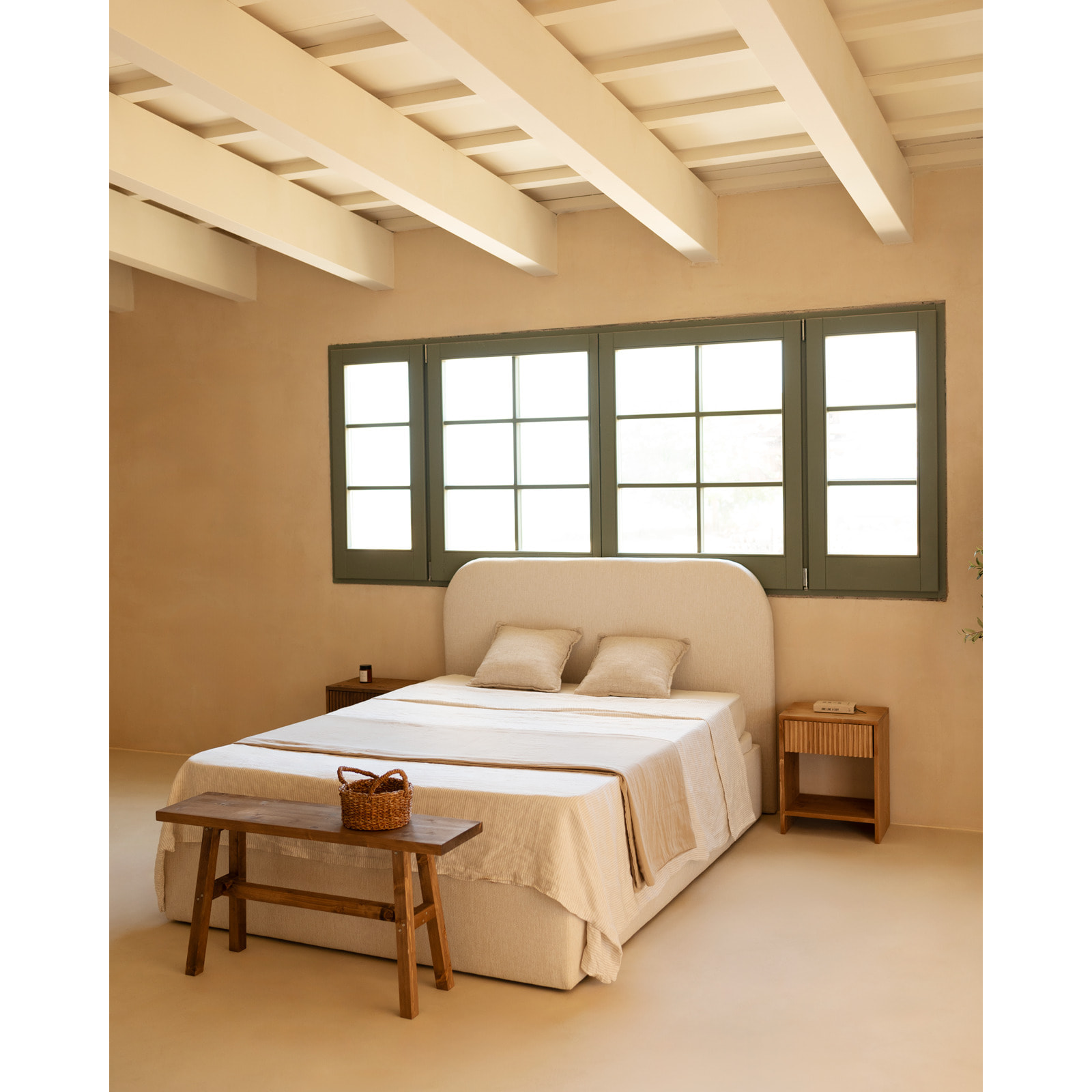 Cama con canapé blanco para colchón de varias medidas