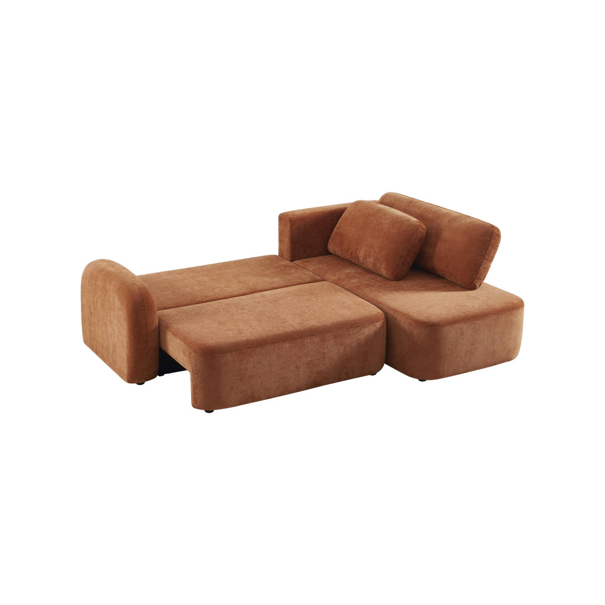 Canapé d'angle réversible convertible 3 places tissu avec coffre NOUMA