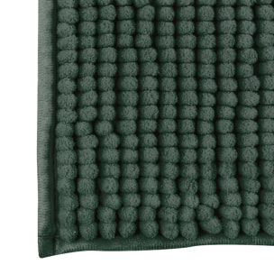 Alfombra de baño 'Oruga' en microfibra, en color verde oscuro, dimensiones 40x60 cm