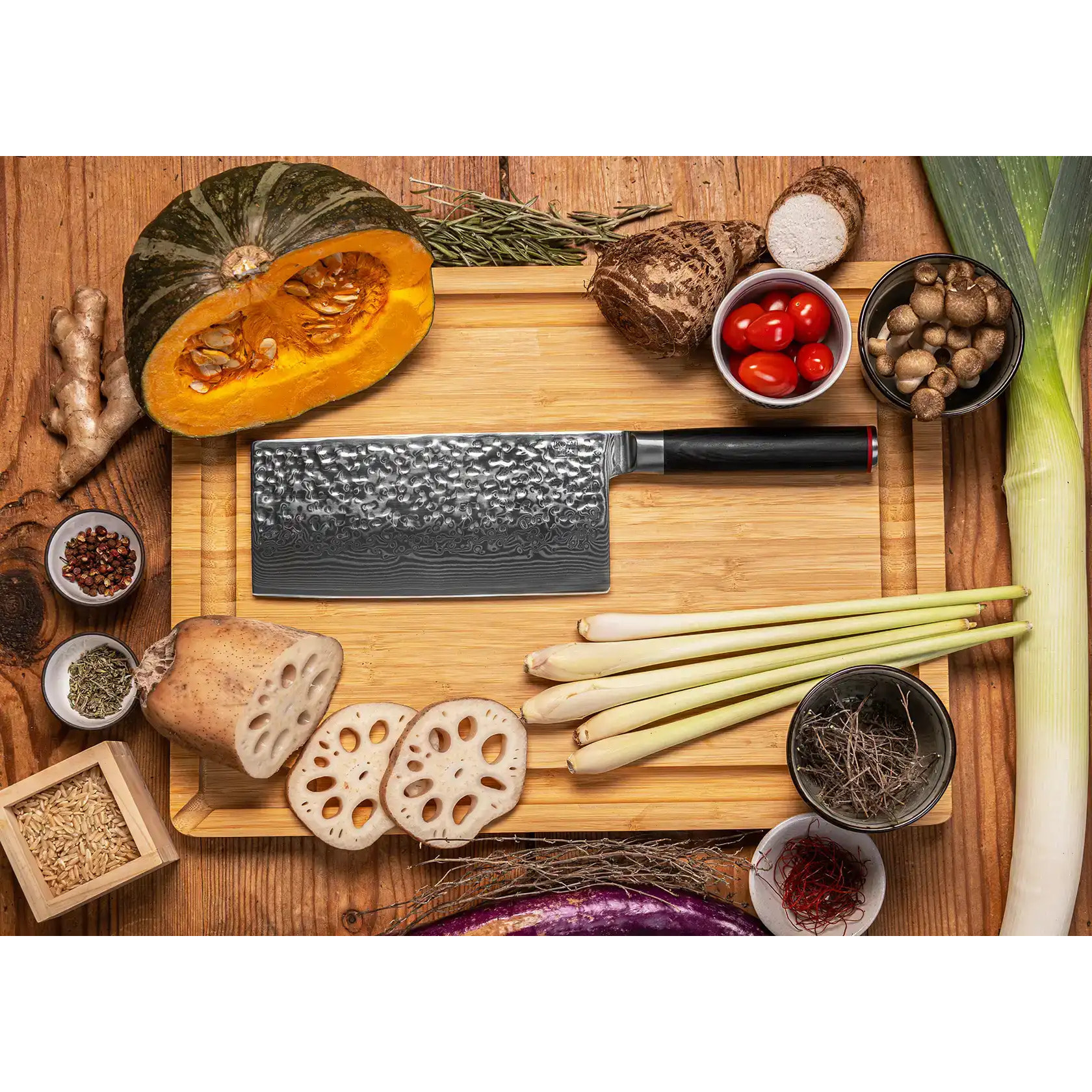 Cuchillo Macheta de Chef - 190mm - Colección Pakka Damascus