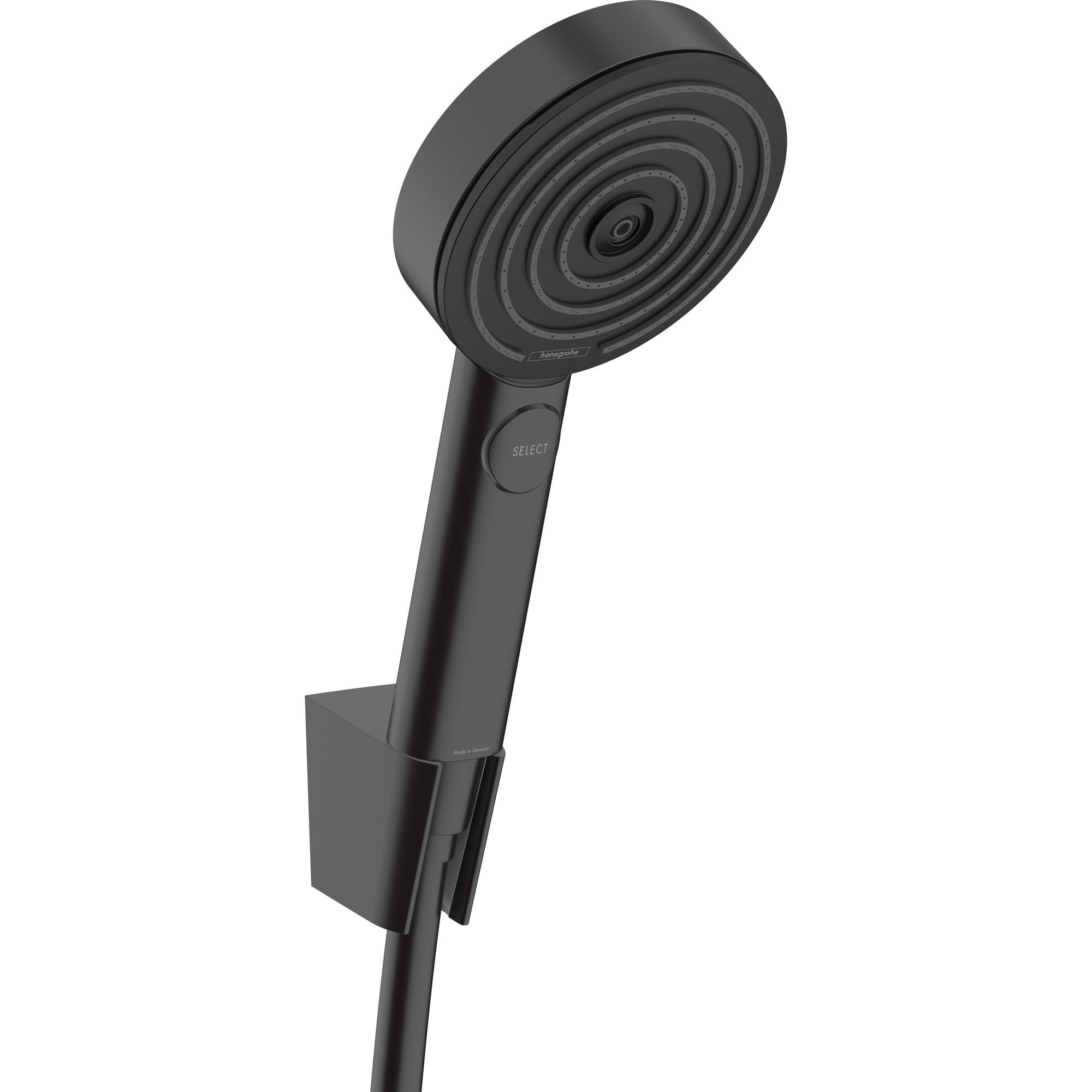Pulsify Select S Ensemble support mural et douchette 105 3 jets Relaxation avec flexible 125 cm noir mat