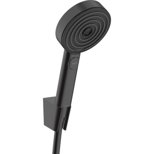 Pulsify Select S Ensemble support mural et douchette 105 3 jets Relaxation avec flexible 125 cm noir mat