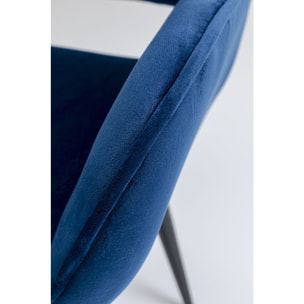 Chaise avec accoudoirs San Francisco velours bleu pétrole Kare Design