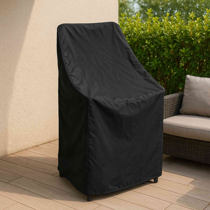Fundas para sillas apilables: Protección y transporte en color negro - Poliéster resistente con revestimiento de PU