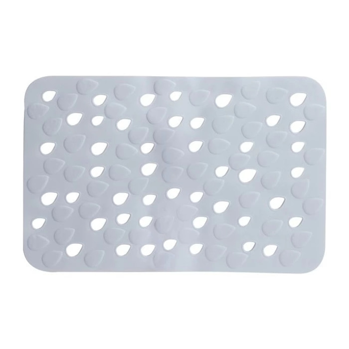 Tapis Fond de baignoire PVC DROPS 53x35cm Gris Spirella