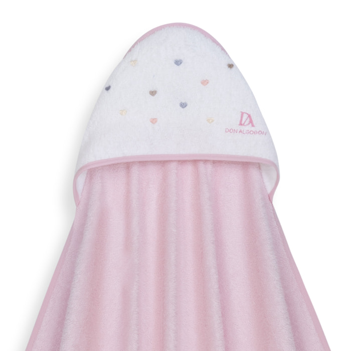 Capa de Baño 1X1  Don Algodon Corazones Colores Rosa