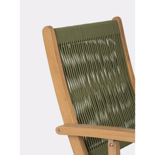Set di sedie pieghevoli MONSARAZ in legno di acacia e corda verde