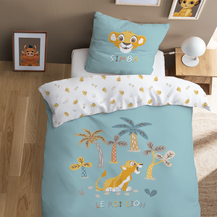 Parure de lit imprimée 100% coton, DISNEY HOME LE ROI LION SAVANE