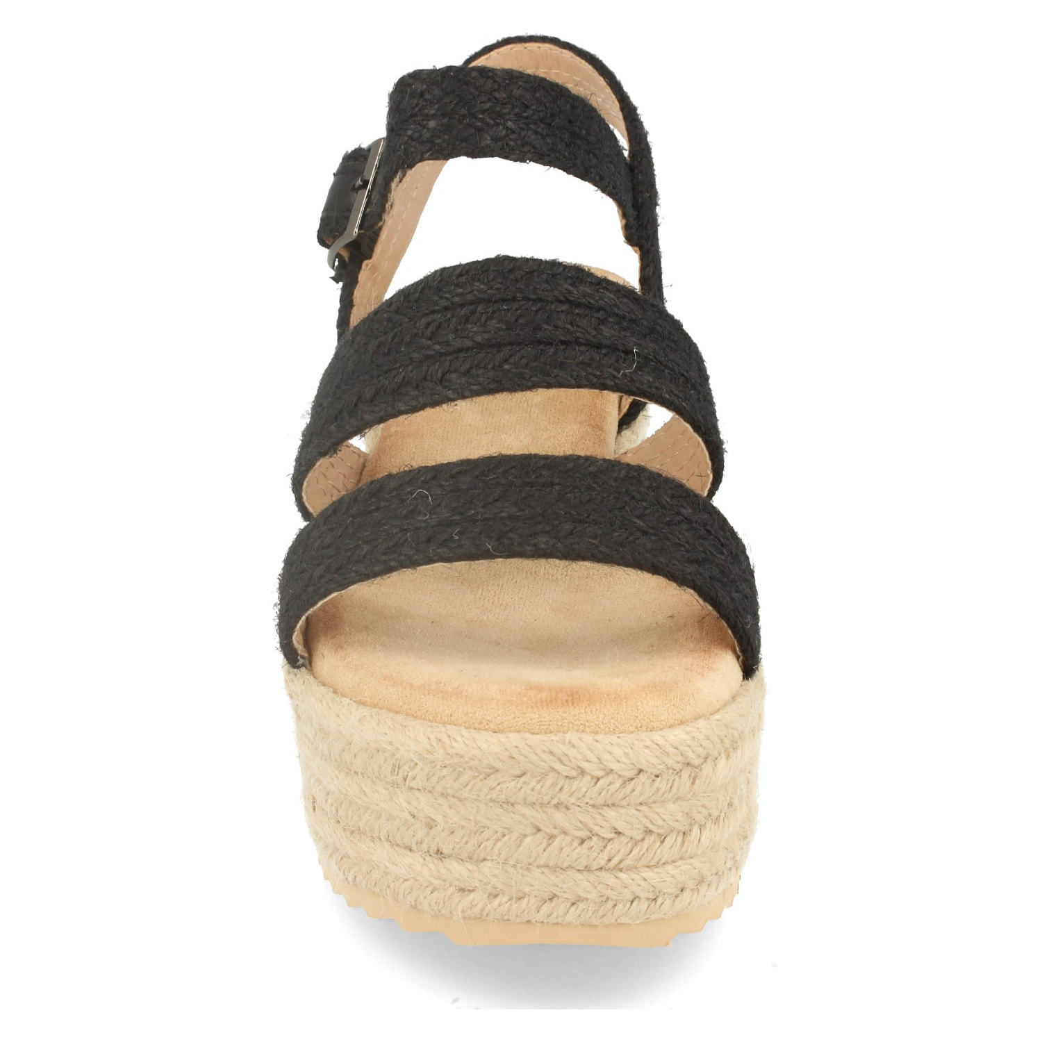 Sandalia de Plataforma con Cuña y Doble Pala de Yute