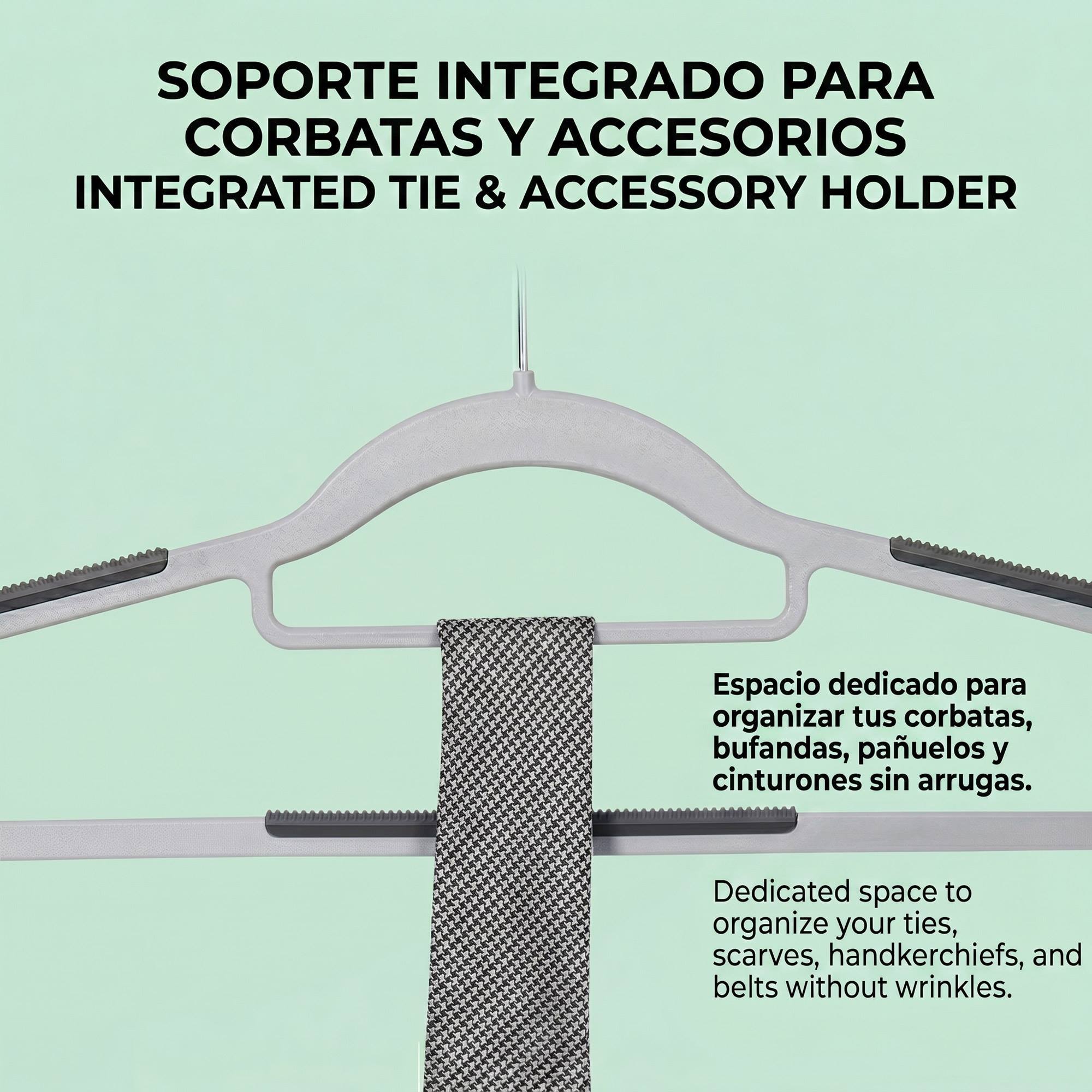 Set de perchas de plástico antideslizantes - Gancho giratorio