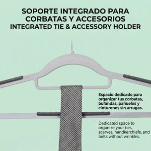 Set de perchas de plástico antideslizantes - Gancho giratorio